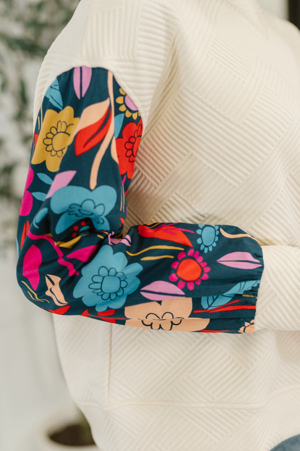 Sing a Melody Floral Sleeve Top-Womens-Villari Chic, women's online fashion boutique in Severna, Maryland