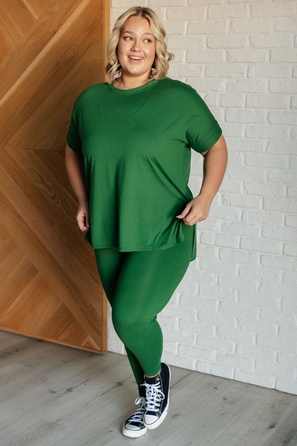 Soft Serve Brushed Microfiber Set in Dark Green-Athleisure-Villari Chic, women's online fashion boutique in Severna, Maryland