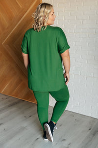 Soft Serve Brushed Microfiber Set in Dark Green-Athleisure-Villari Chic, women's online fashion boutique in Severna, Maryland