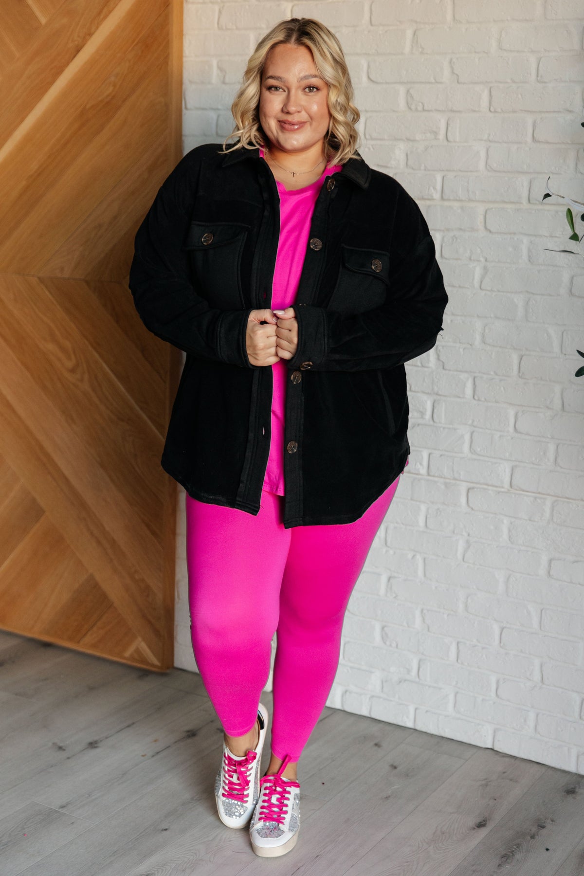 Soft Serve Brushed Microfiber Set in Neon Hot Pink-Athleisure-Villari Chic, women's online fashion boutique in Severna, Maryland