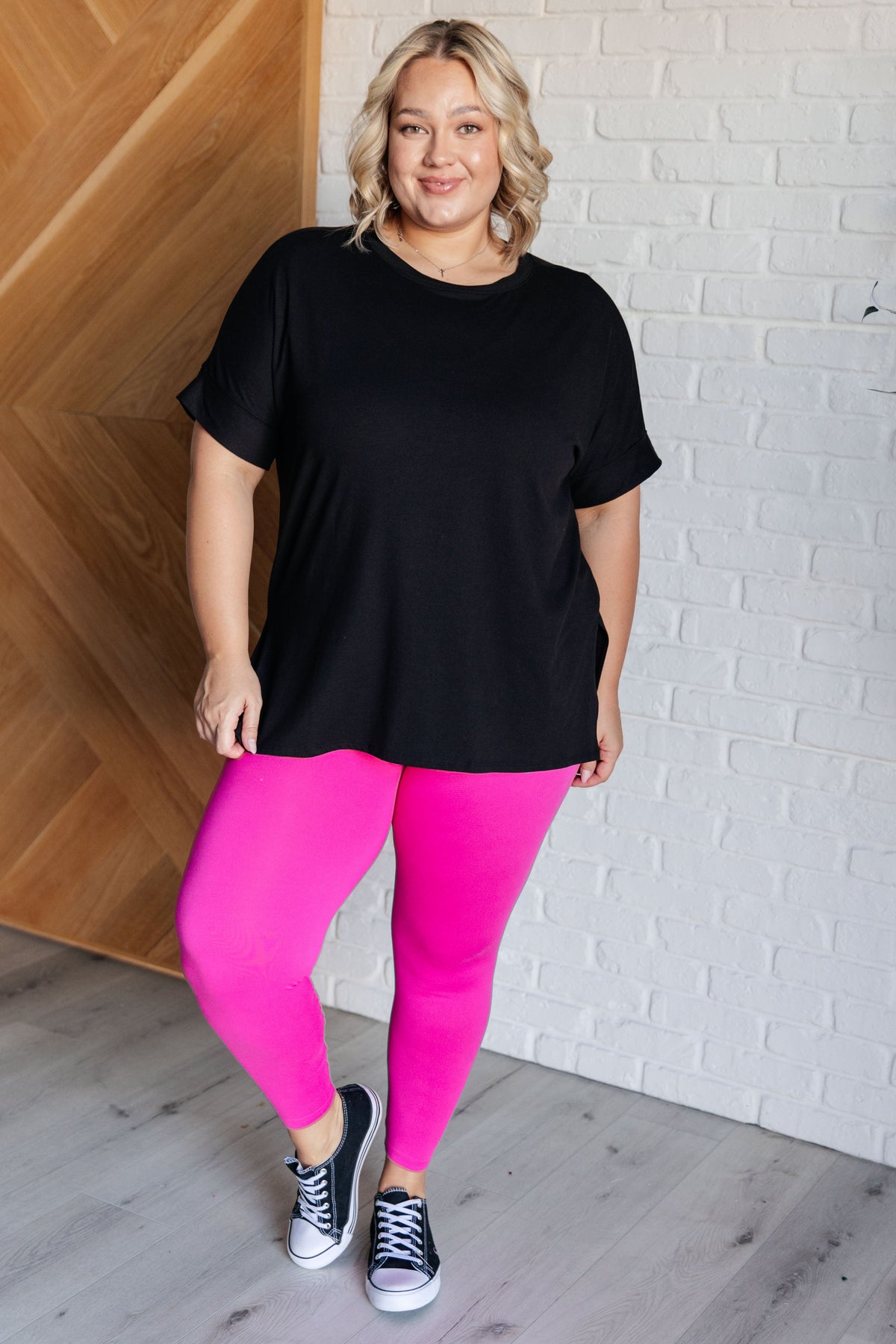 Soft Serve Brushed Microfiber Set in Neon Hot Pink-Athleisure-Villari Chic, women's online fashion boutique in Severna, Maryland