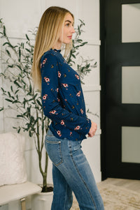 Something in the Air Lettuce Hem Longsleeve Top in Navy-Womens-Villari Chic, women's online fashion boutique in Severna, Maryland