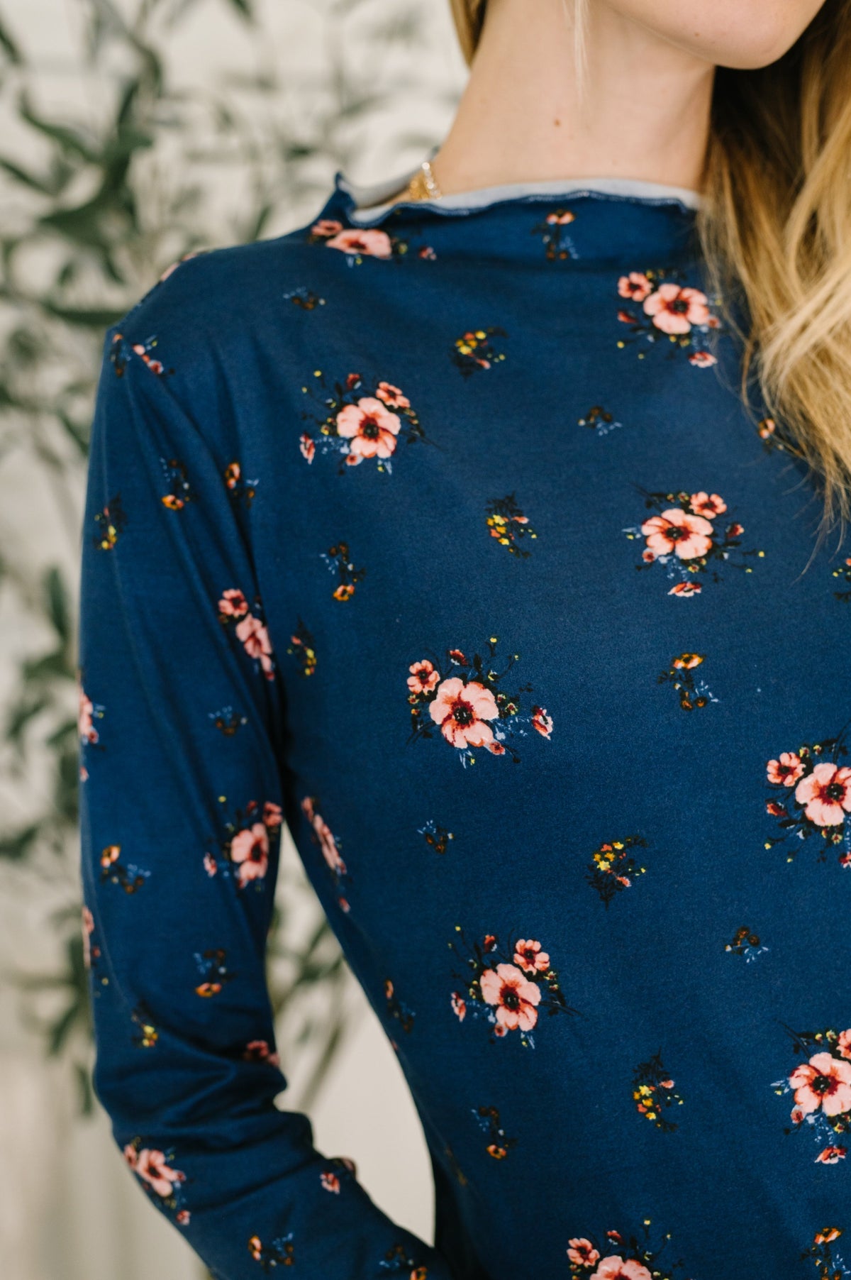 Something in the Air Lettuce Hem Longsleeve Top in Navy-Womens-Villari Chic, women's online fashion boutique in Severna, Maryland