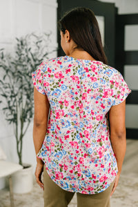 Spring Air Floral Print Blouse-Womens-Villari Chic, women's online fashion boutique in Severna, Maryland