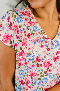 Spring Air Floral Print Blouse-Womens-Villari Chic, women's online fashion boutique in Severna, Maryland