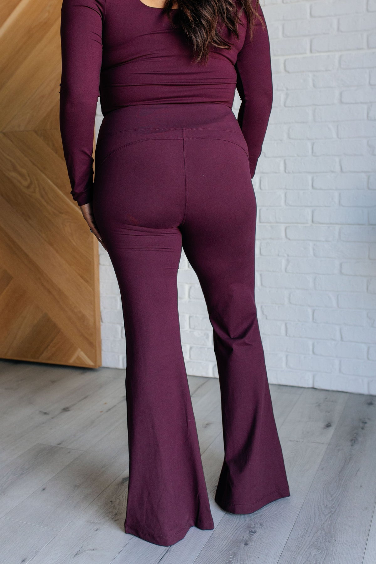 Stamina Stride Flare Leggings in Cassis-Athleisure-Villari Chic, women's online fashion boutique in Severna, Maryland