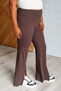 Stamina Stride Flare Leggings in Espresso-Athleisure-Villari Chic, women's online fashion boutique in Severna, Maryland