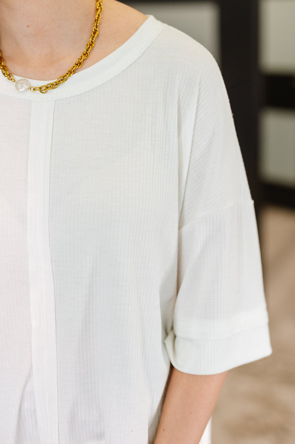 Stay On Top Relaxed Tee in Off White-Womens-Villari Chic, women's online fashion boutique in Severna, Maryland