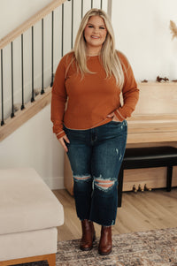 Stitch In Time Waffle Knit Top-Tops-Villari Chic, women's online fashion boutique in Severna, Maryland
