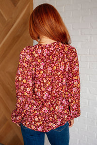 Sunday Brunch Blouse in Rust Floral-Blouses-Villari Chic, women's online fashion boutique in Severna, Maryland