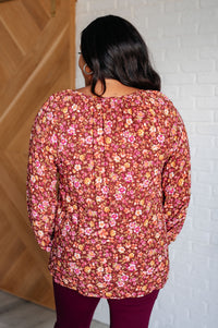 Sunday Brunch Blouse in Rust Floral-Blouses-Villari Chic, women's online fashion boutique in Severna, Maryland