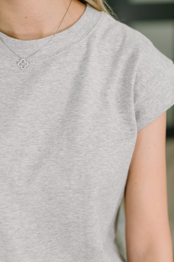 Sweet Like That Casual Dress in Heather Grey-Womens-Villari Chic, women's online fashion boutique in Severna, Maryland
