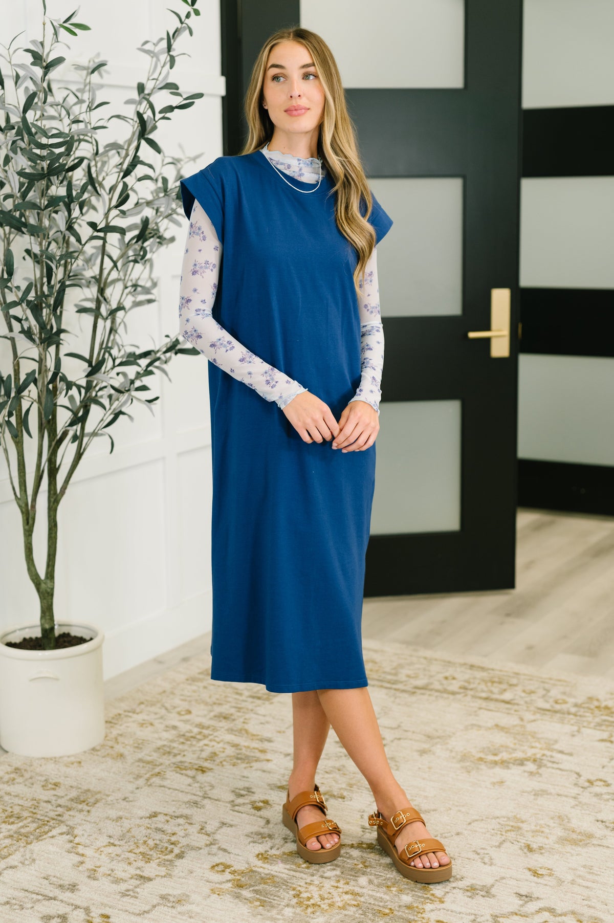 Sweet Like That Casual Dress in Light Navy-Womens-Villari Chic, women's online fashion boutique in Severna, Maryland
