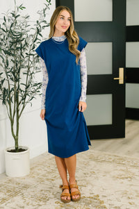 Sweet Like That Casual Dress in Light Navy-Womens-Villari Chic, women's online fashion boutique in Severna, Maryland