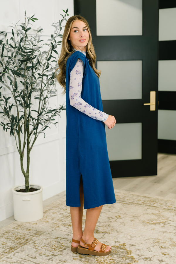 Sweet Like That Casual Dress in Light Navy-Womens-Villari Chic, women's online fashion boutique in Severna, Maryland