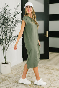 Sweet Like That Casual Dress in Light Olive-Womens-Villari Chic, women's online fashion boutique in Severna, Maryland