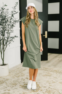 Sweet Like That Casual Dress in Light Olive-Womens-Villari Chic, women's online fashion boutique in Severna, Maryland