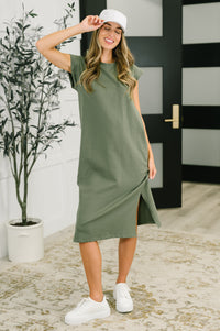 Sweet Like That Casual Dress in Light Olive-Womens-Villari Chic, women's online fashion boutique in Severna, Maryland