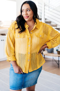 Sweeter Than Nectar Lace Button Down in Honey-Womens-Villari Chic, women's online fashion boutique in Severna, Maryland