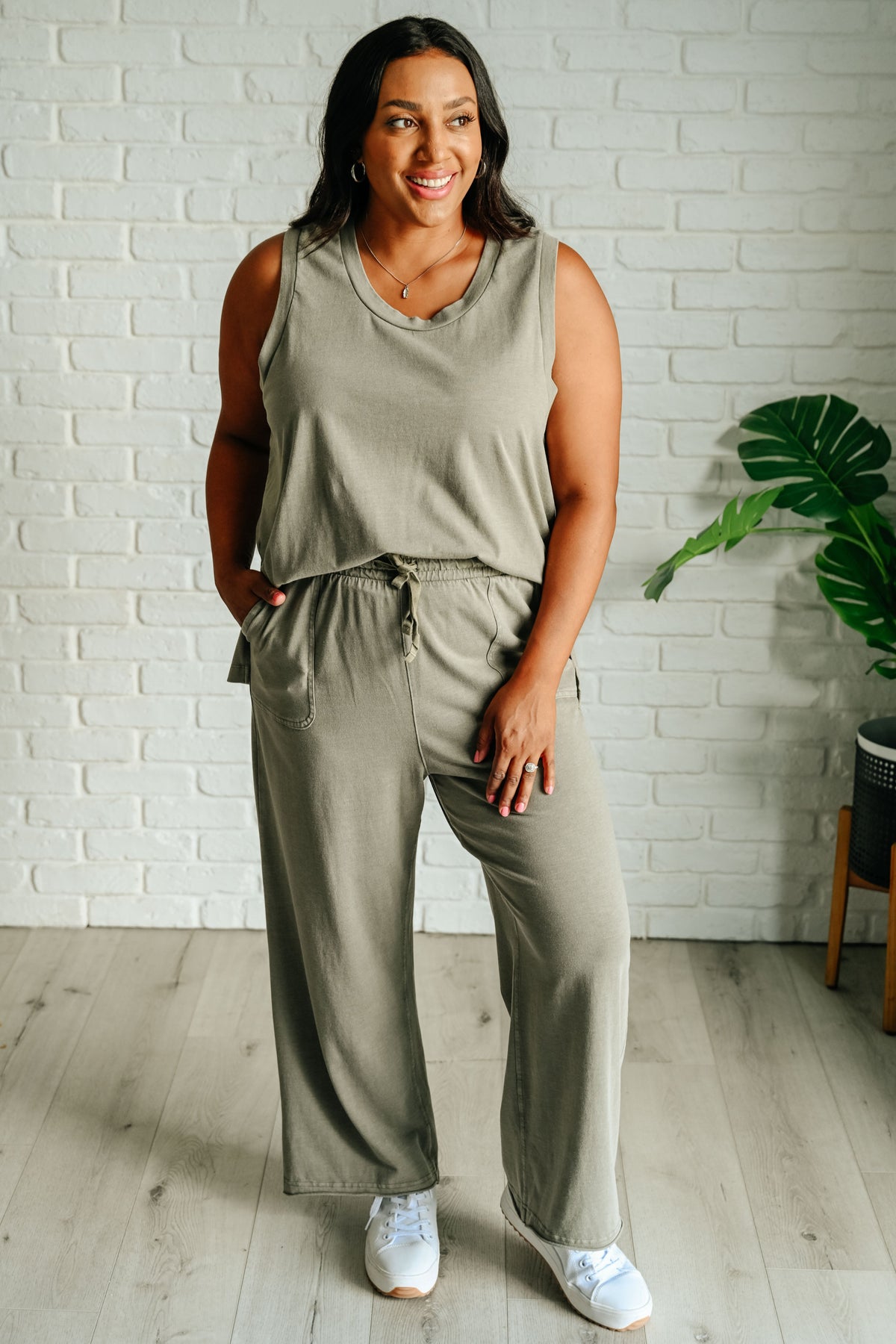 Taking It Easy Tank and Pants Set in Palm Forest-Sets-Villari Chic, women's online fashion boutique in Severna, Maryland