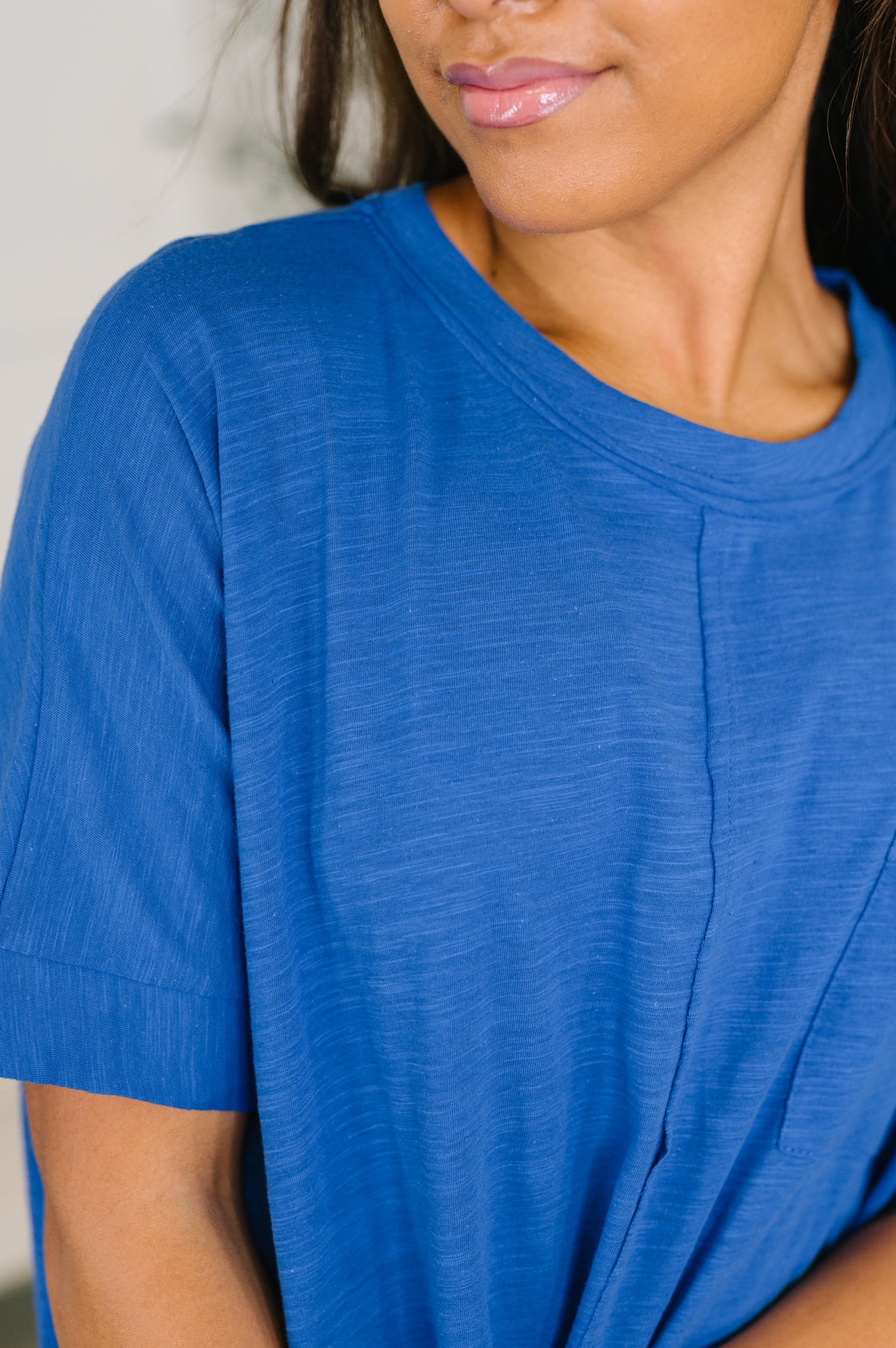 The Layback Relaxed Basic Tee in Royal Blue-Womens-Villari Chic, women's online fashion boutique in Severna, Maryland