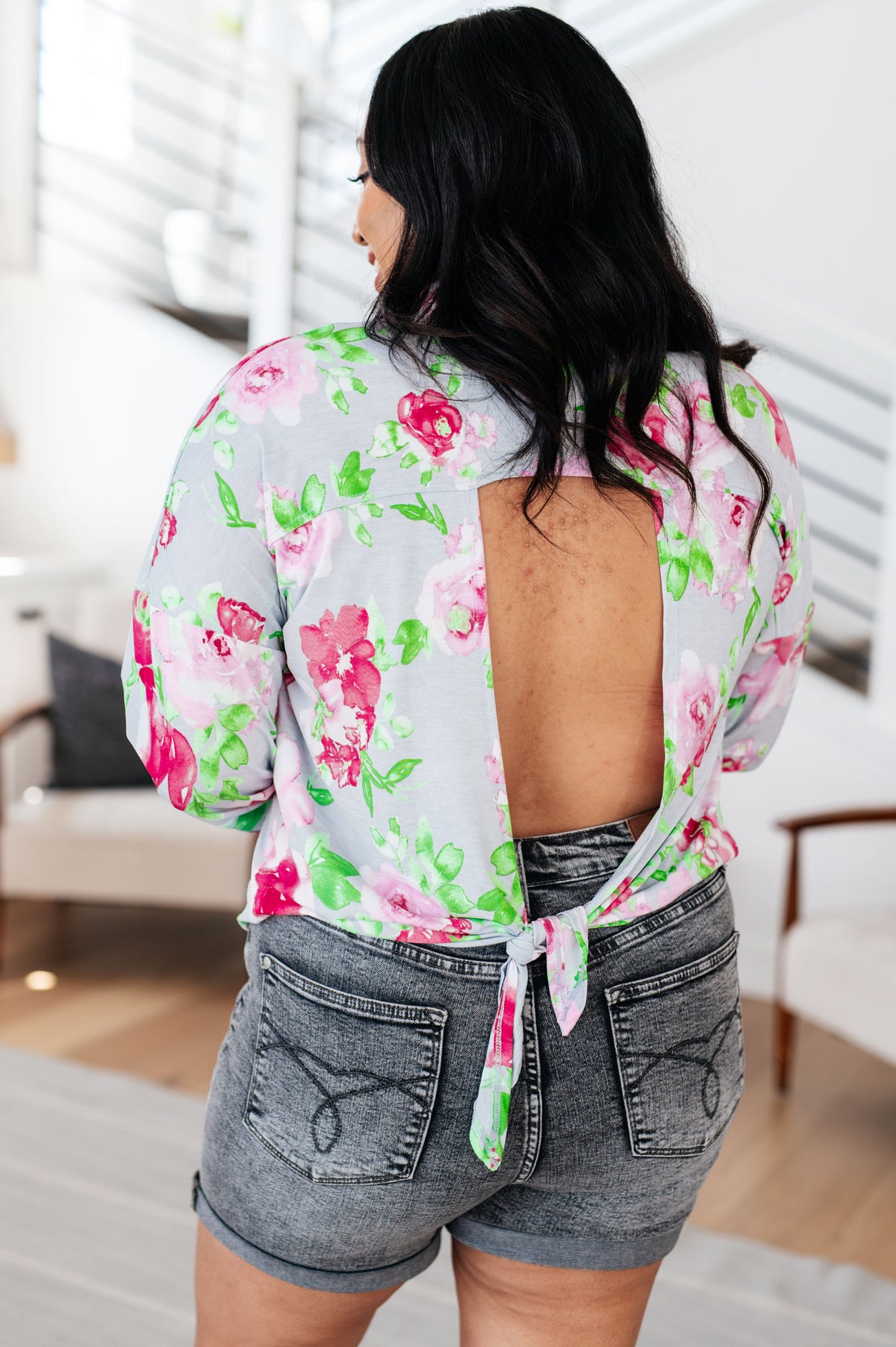 Thinking On It Open Back Floral Top-Womens-Villari Chic, women's online fashion boutique in Severna, Maryland