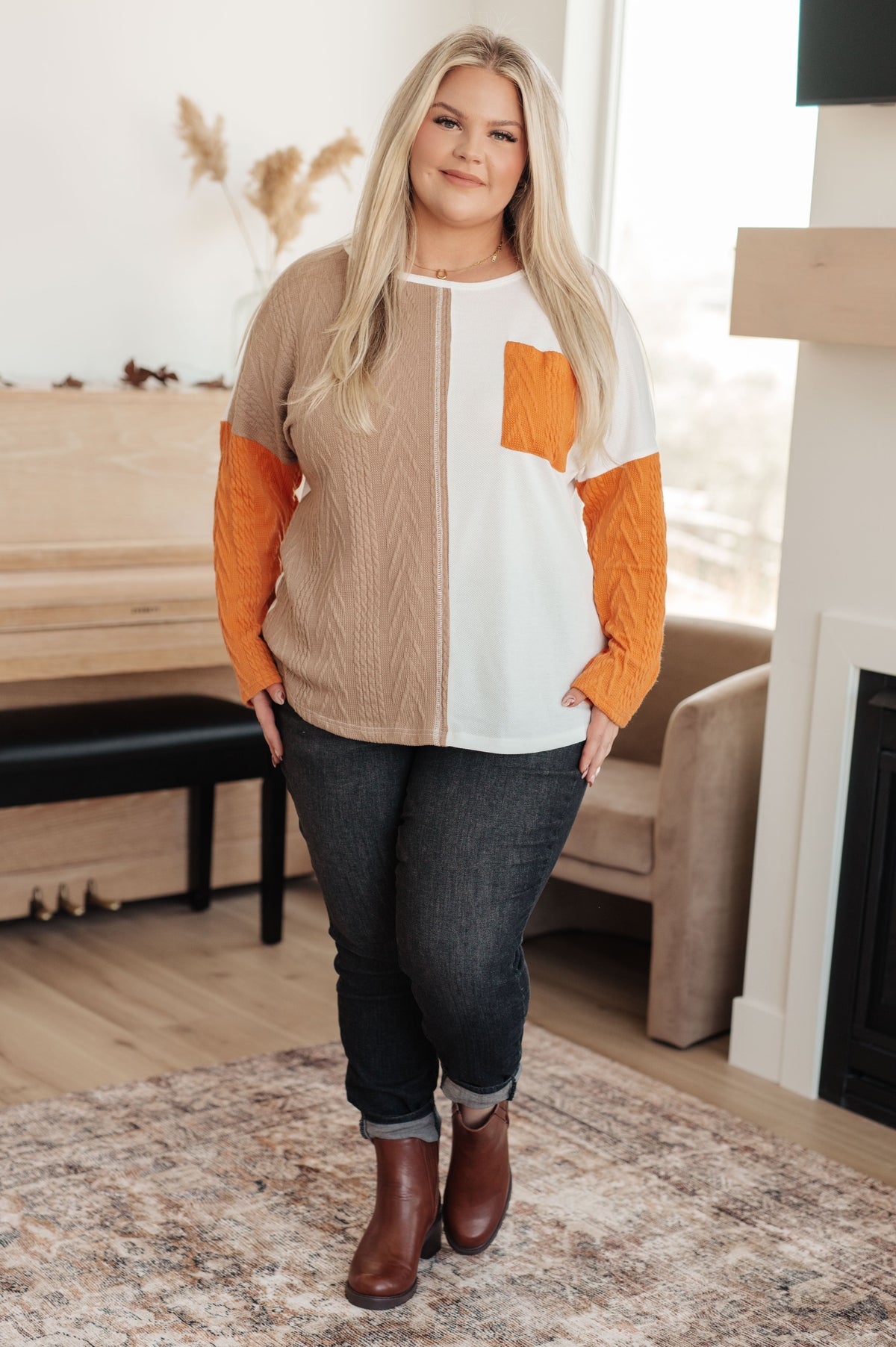 This, That, And The Other Colorblock Top-Tops-Villari Chic, women's online fashion boutique in Severna, Maryland