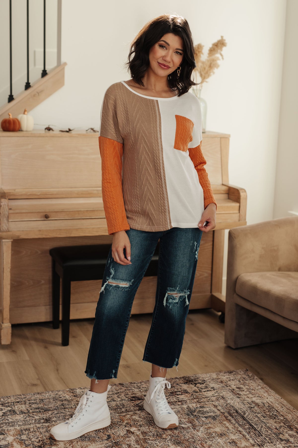 This, That, And The Other Colorblock Top-Tops-Villari Chic, women's online fashion boutique in Severna, Maryland