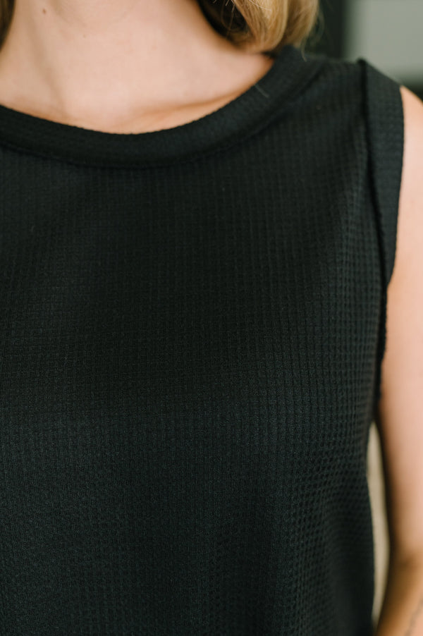 Thread Theory Round Neck Tank in Black-Womens-Villari Chic, women's online fashion boutique in Severna, Maryland