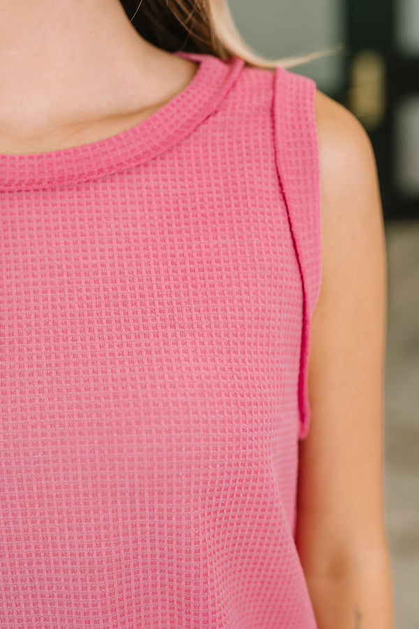 Thread Theory Round Neck Tank in Pink-Womens-Villari Chic, women's online fashion boutique in Severna, Maryland