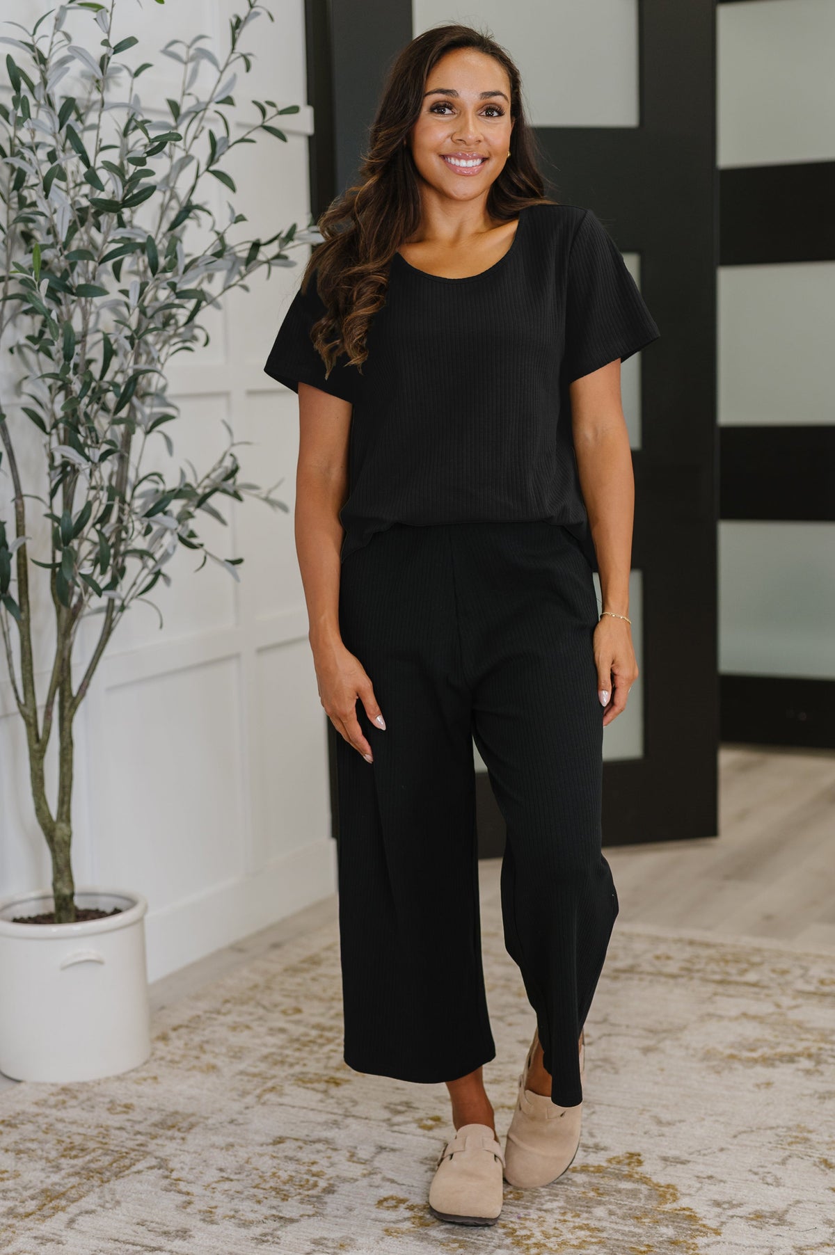 Thyme Boxy Tee in Black-Womens-Villari Chic, women's online fashion boutique in Severna, Maryland