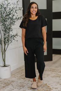Thyme Boxy Tee in Black-Womens-Villari Chic, women's online fashion boutique in Severna, Maryland