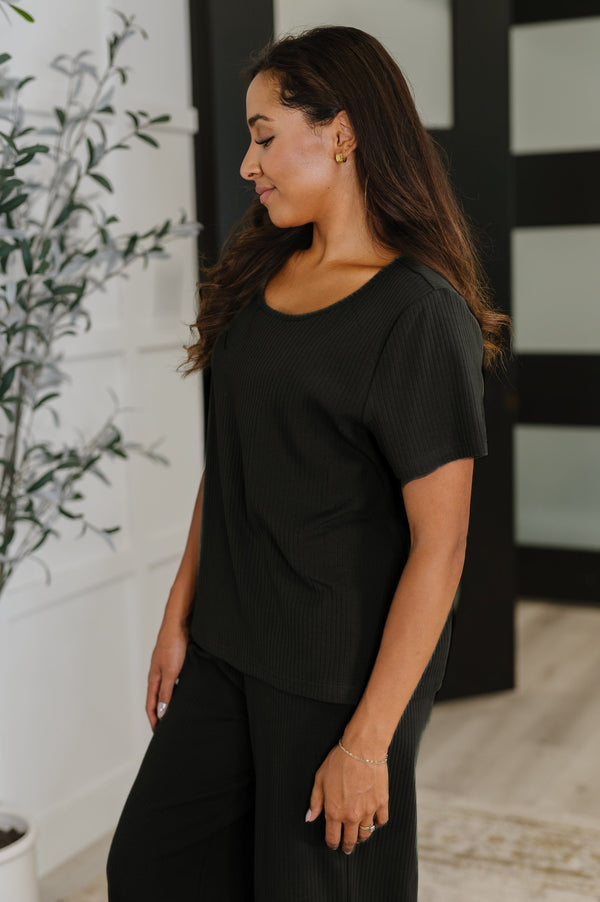 Thyme Boxy Tee in Black-Womens-Villari Chic, women's online fashion boutique in Severna, Maryland
