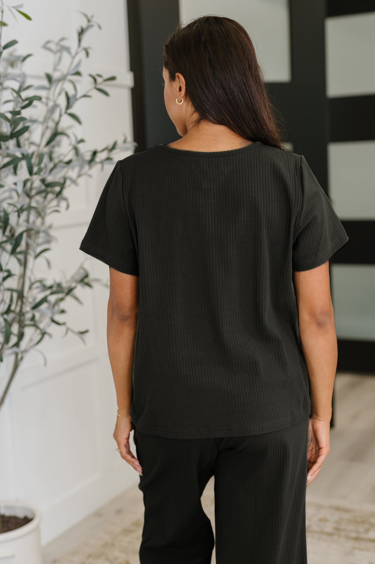 Thyme Boxy Tee in Black-Womens-Villari Chic, women's online fashion boutique in Severna, Maryland