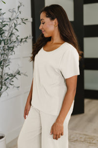 Thyme Boxy Tee in Cream-Womens-Villari Chic, women's online fashion boutique in Severna, Maryland