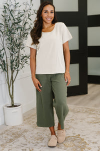 Thyme Boxy Tee in Cream-Womens-Villari Chic, women's online fashion boutique in Severna, Maryland