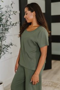 Thyme Boxy Tee in Dusty Pine-Womens-Villari Chic, women's online fashion boutique in Severna, Maryland