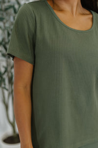Thyme Boxy Tee in Dusty Pine-Womens-Villari Chic, women's online fashion boutique in Severna, Maryland