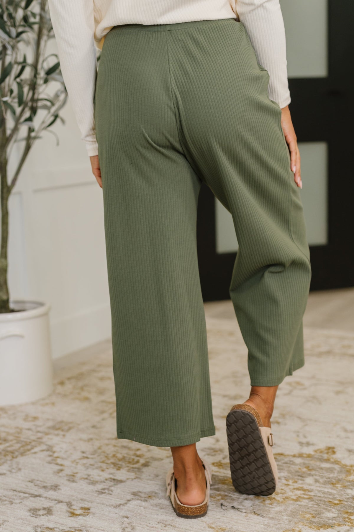 Thyme Culottes in Dusty Pine-Womens-Villari Chic, women's online fashion boutique in Severna, Maryland