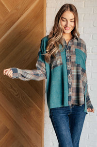 Tied for Time Thermal Plaid Button Up-Tops-Villari Chic, women's online fashion boutique in Severna, Maryland