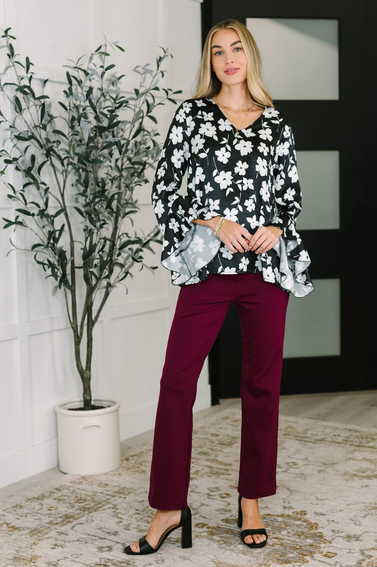Time and Time Again Floral Blouse-Womens-Villari Chic, women's online fashion boutique in Severna, Maryland