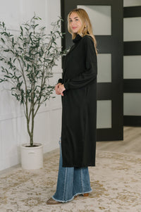 Travel City Scape Turtle Neck Tunic in Black-Womens-Villari Chic, women's online fashion boutique in Severna, Maryland
