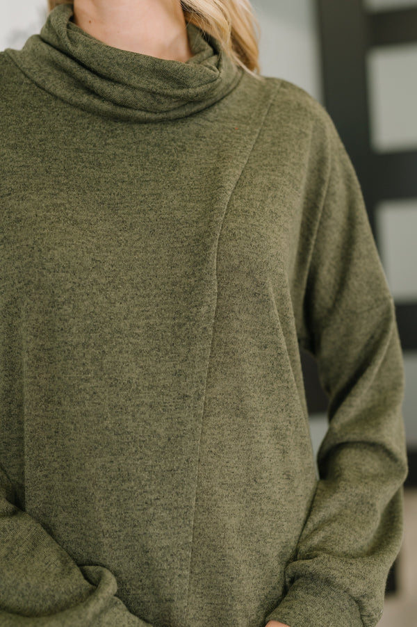 Travel City Scape Turtle Neck Tunic in Olive-Womens-Villari Chic, women's online fashion boutique in Severna, Maryland