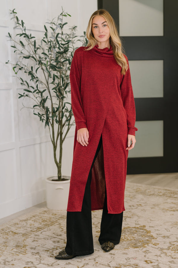 Travel City Scape Turtle Neck Tunic in Wine-Womens-Villari Chic, women's online fashion boutique in Severna, Maryland
