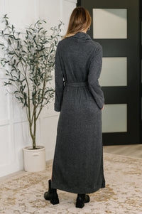 Travel Plush Knit Dress in Charcoal-Womens-Villari Chic, women's online fashion boutique in Severna, Maryland