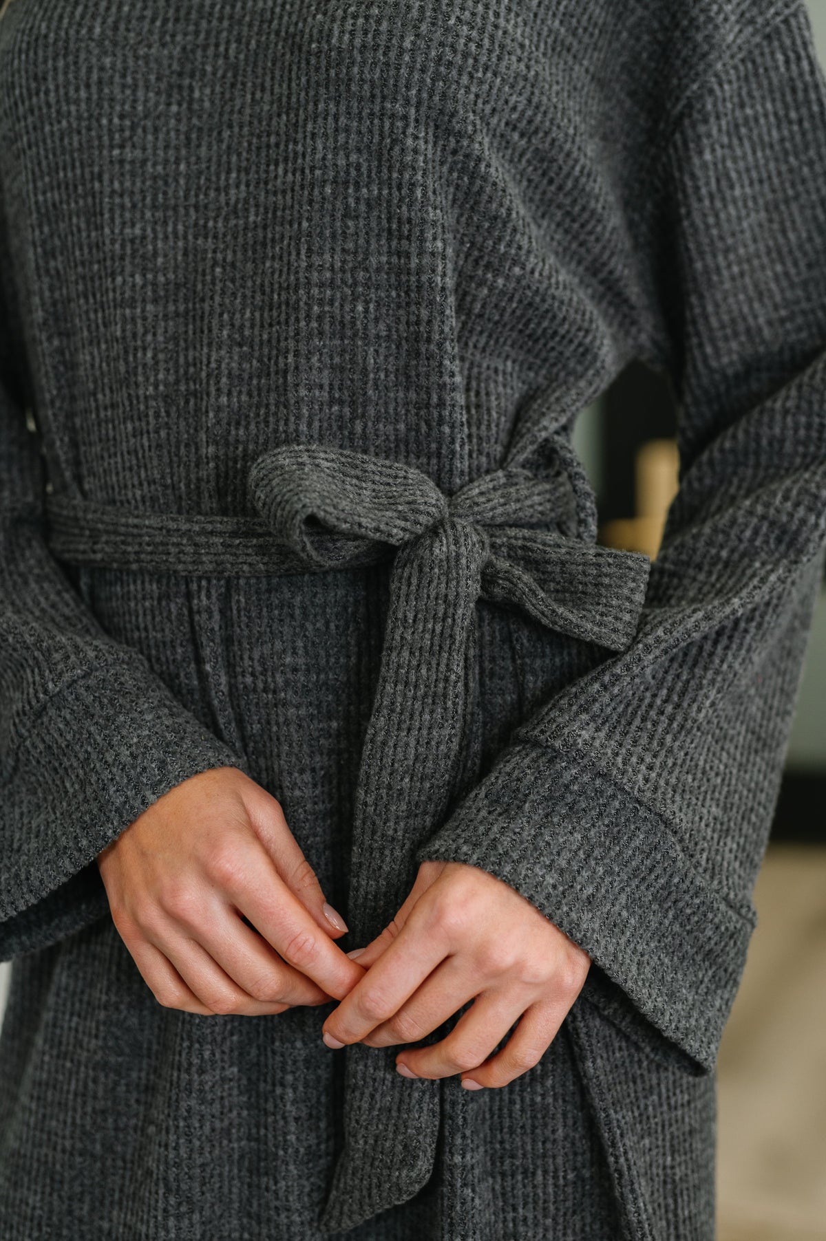 Travel Plush Knit Dress in Charcoal-Womens-Villari Chic, women's online fashion boutique in Severna, Maryland