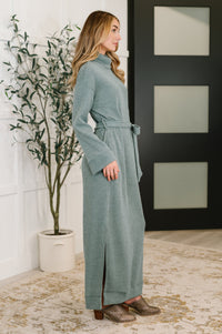 Travel Plush Knit Dress in Soft Teal-Womens-Villari Chic, women's online fashion boutique in Severna, Maryland