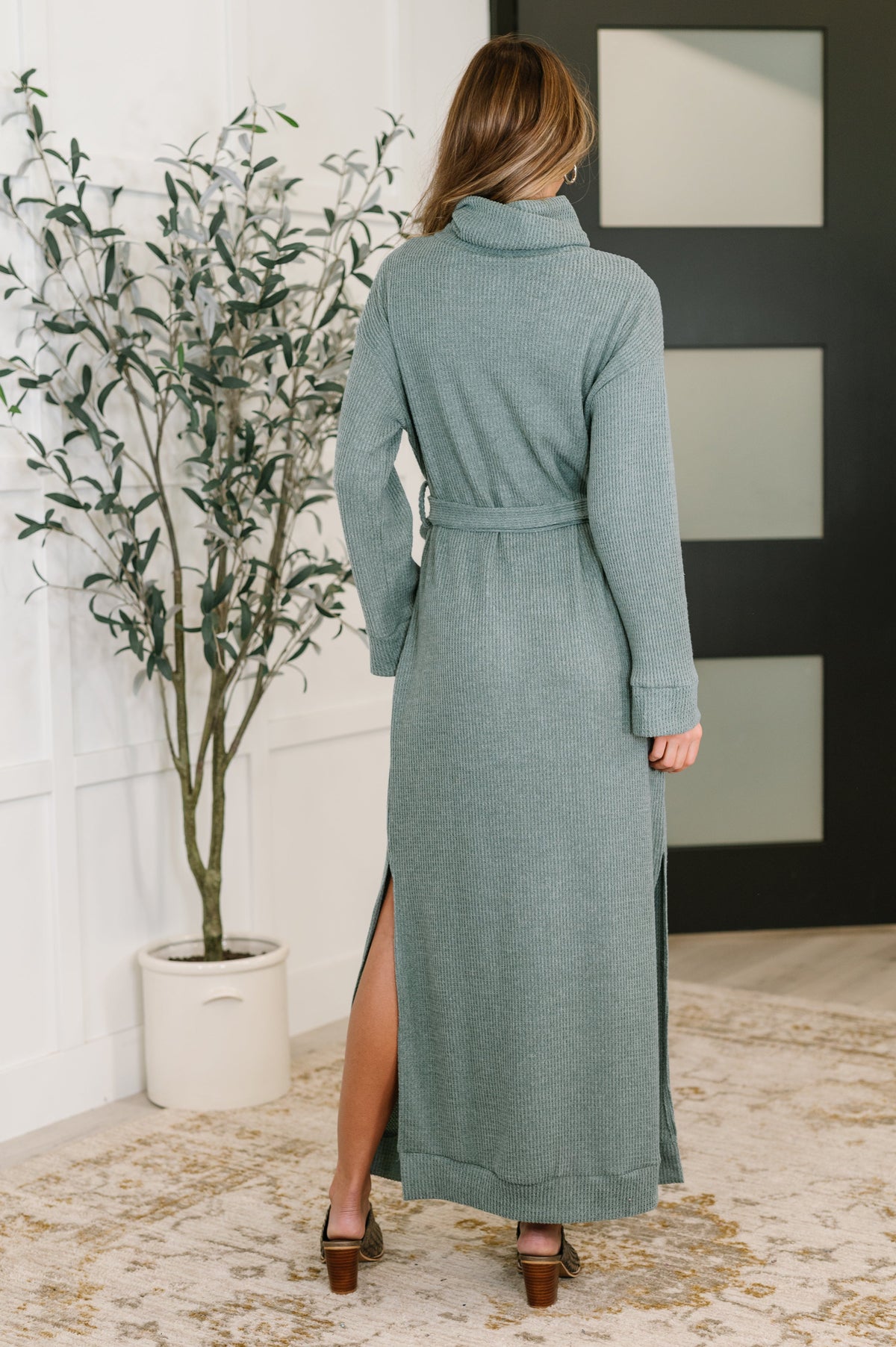 Travel Plush Knit Dress in Soft Teal-Womens-Villari Chic, women's online fashion boutique in Severna, Maryland