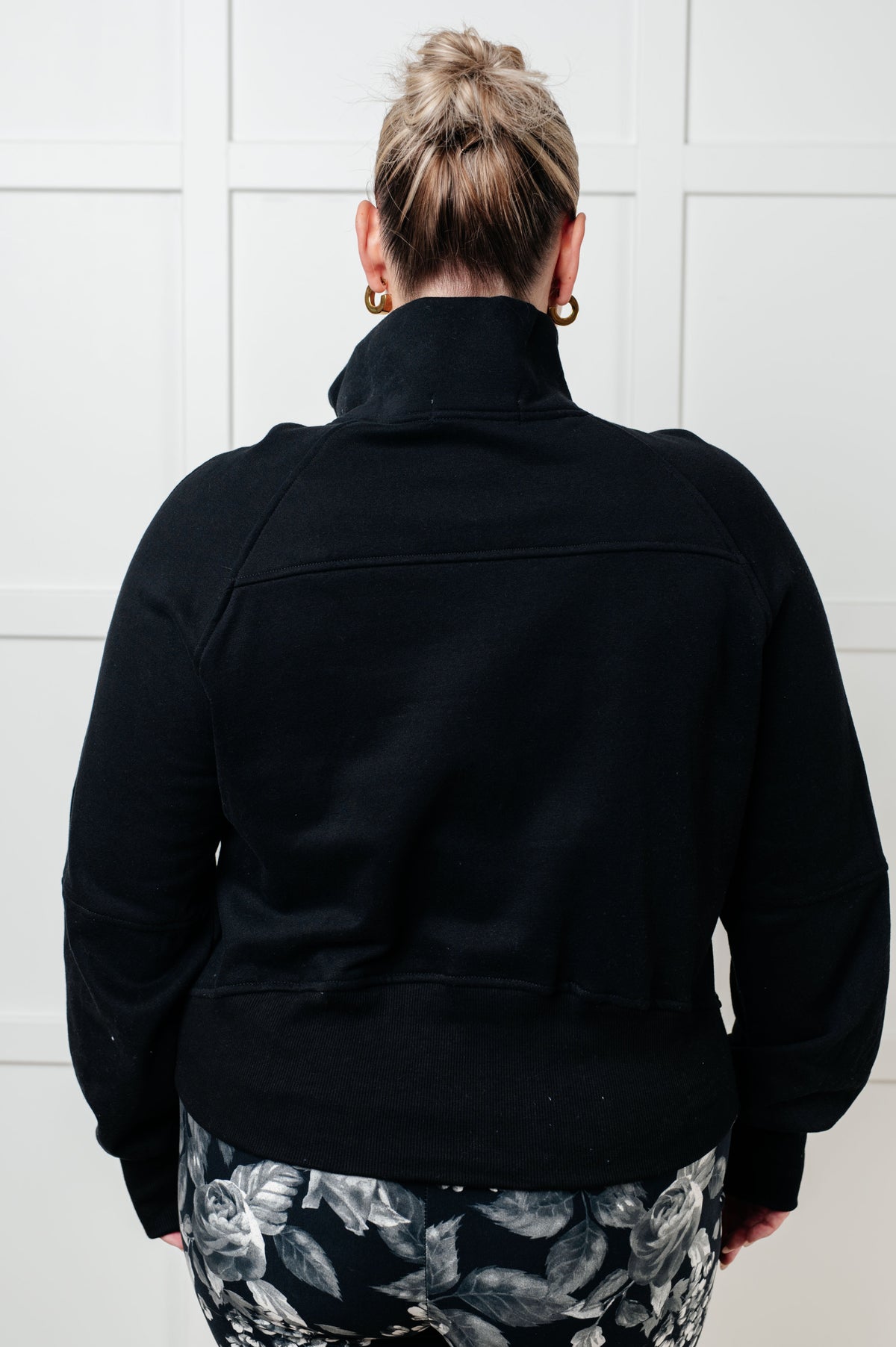 Under Her Spell Half Zip Pullover in Black-Tops-Villari Chic, women's online fashion boutique in Severna, Maryland