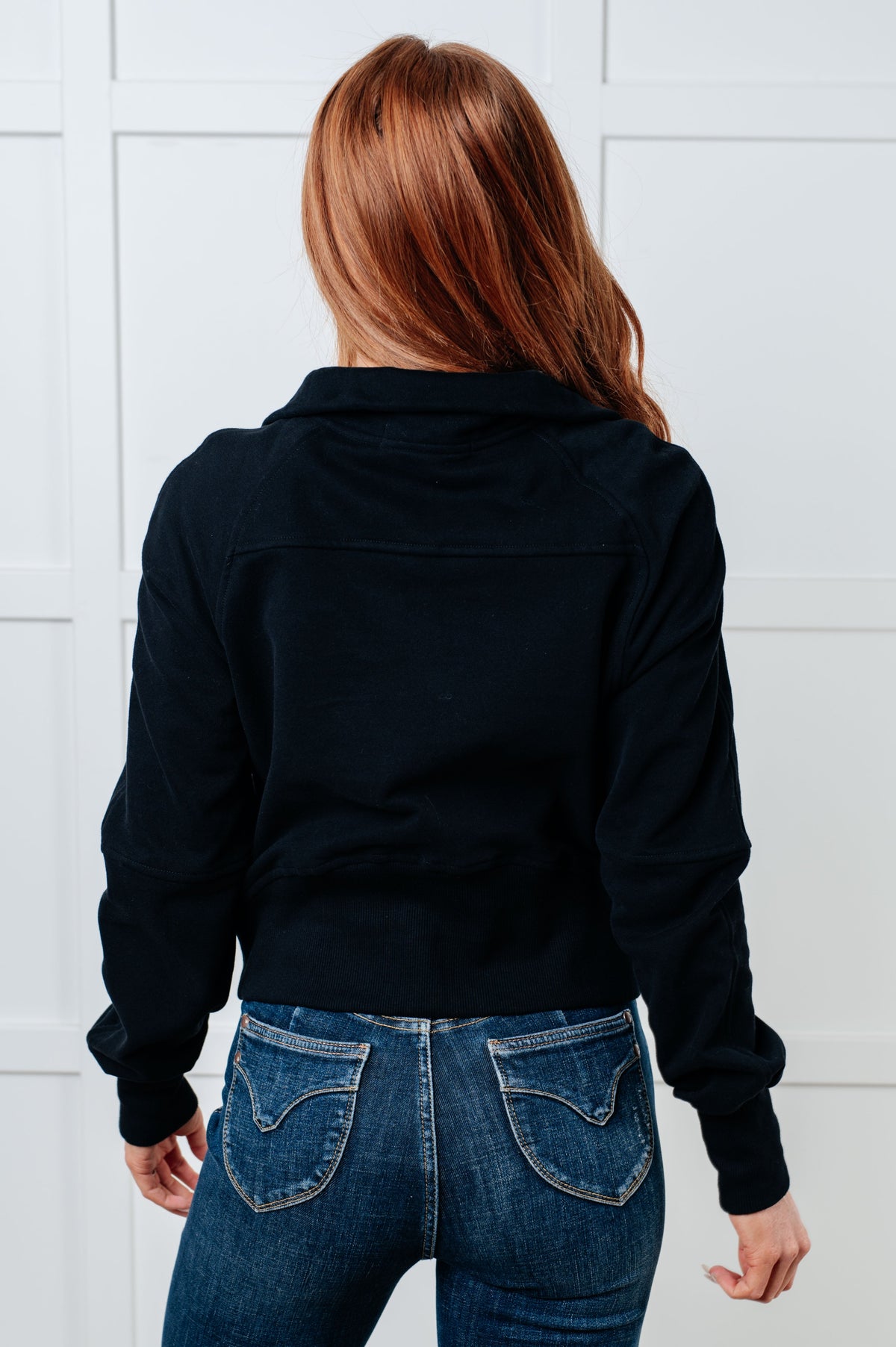 Under Her Spell Half Zip Pullover in Black-Tops-Villari Chic, women's online fashion boutique in Severna, Maryland